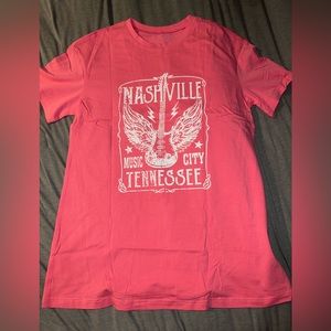 Brand new- Women’s graphic Nashville tee, coral pink colored shirt
